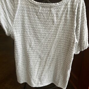 Loft Elegant White Textured Women's Top